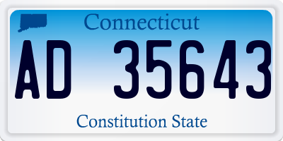 CT license plate AD35643