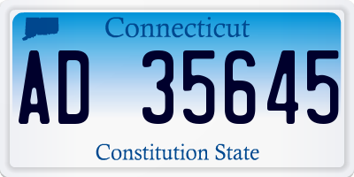 CT license plate AD35645