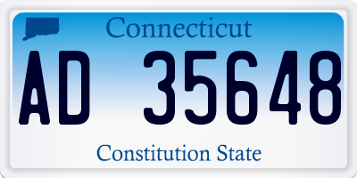 CT license plate AD35648