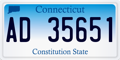 CT license plate AD35651