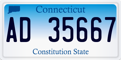 CT license plate AD35667