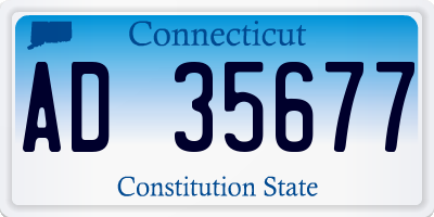CT license plate AD35677