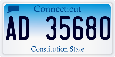 CT license plate AD35680