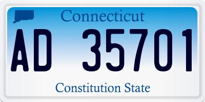 CT license plate AD35701