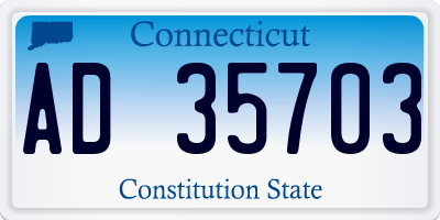 CT license plate AD35703