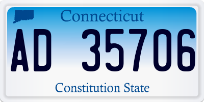 CT license plate AD35706