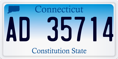 CT license plate AD35714