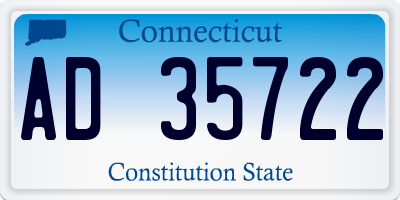 CT license plate AD35722