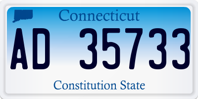 CT license plate AD35733