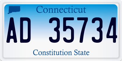 CT license plate AD35734