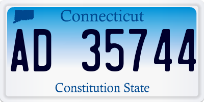 CT license plate AD35744