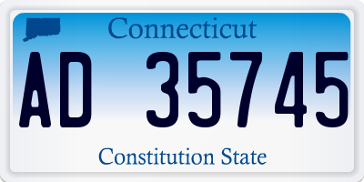 CT license plate AD35745