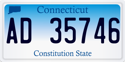 CT license plate AD35746
