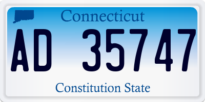 CT license plate AD35747