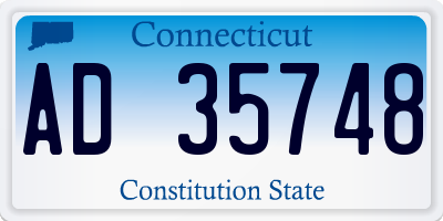 CT license plate AD35748