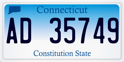CT license plate AD35749