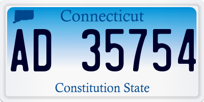CT license plate AD35754