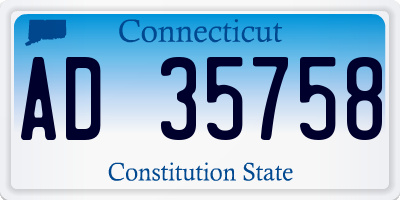 CT license plate AD35758
