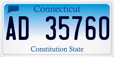 CT license plate AD35760