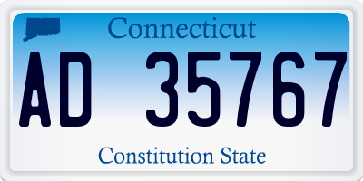 CT license plate AD35767