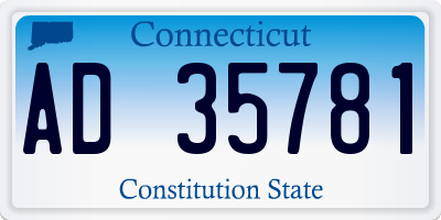 CT license plate AD35781