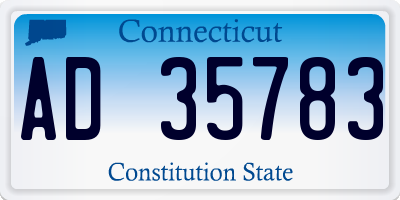 CT license plate AD35783