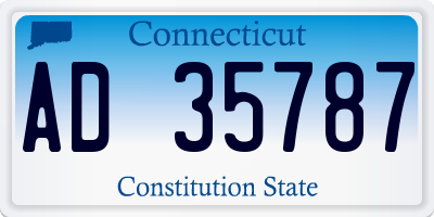CT license plate AD35787