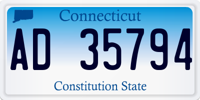 CT license plate AD35794