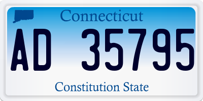 CT license plate AD35795