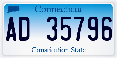 CT license plate AD35796