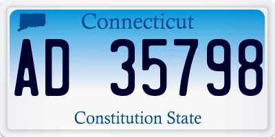 CT license plate AD35798