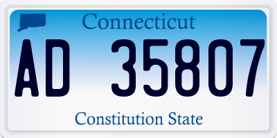 CT license plate AD35807