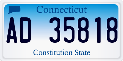 CT license plate AD35818