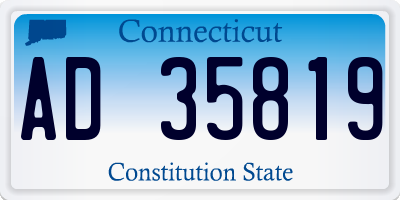 CT license plate AD35819