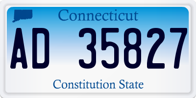 CT license plate AD35827
