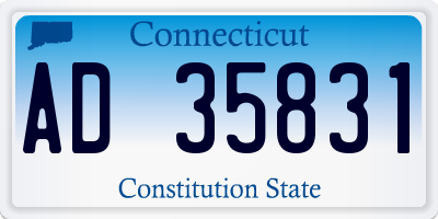 CT license plate AD35831