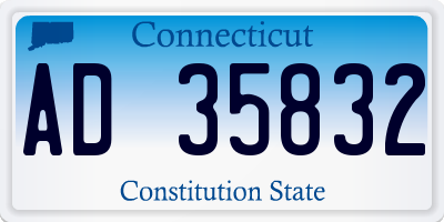 CT license plate AD35832