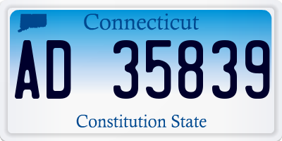 CT license plate AD35839