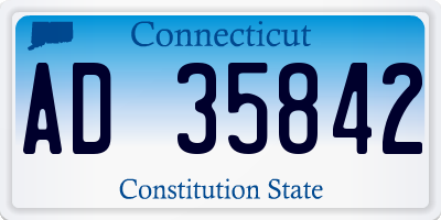 CT license plate AD35842
