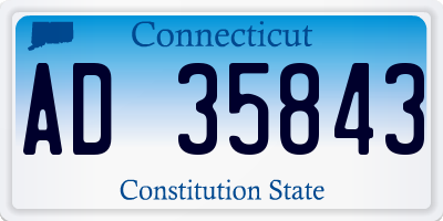 CT license plate AD35843