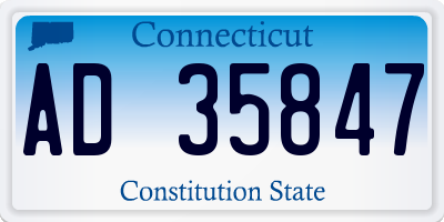 CT license plate AD35847