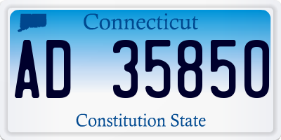 CT license plate AD35850