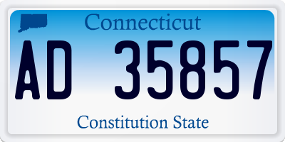 CT license plate AD35857