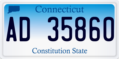 CT license plate AD35860