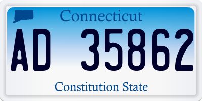 CT license plate AD35862