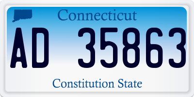 CT license plate AD35863