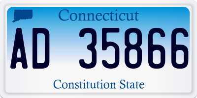 CT license plate AD35866