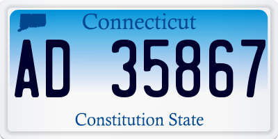CT license plate AD35867
