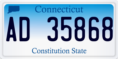 CT license plate AD35868