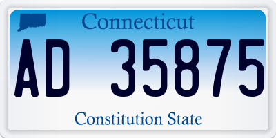 CT license plate AD35875